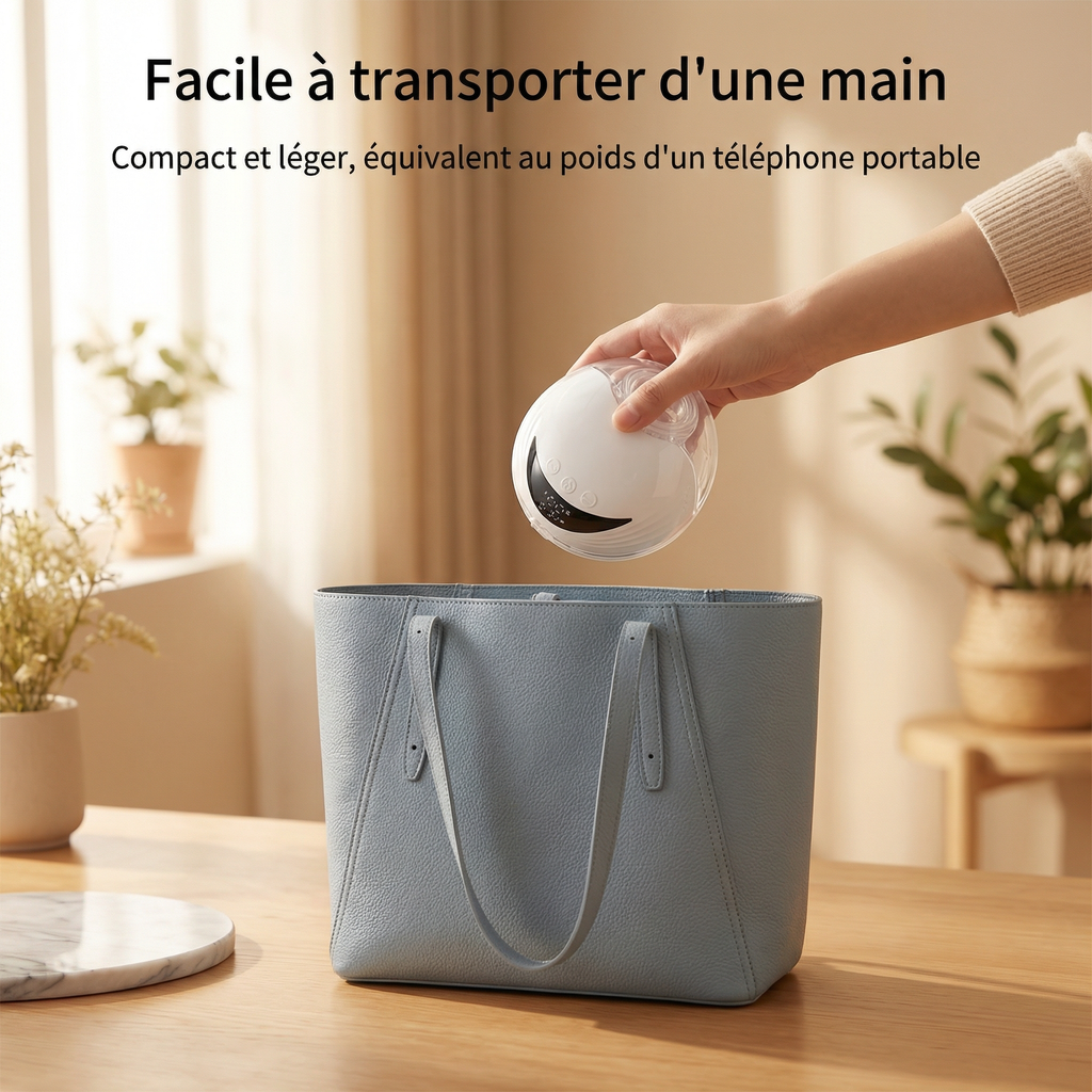 210ml Hands-Free Portable Breast Pump — Discreet & Rechargeable | Momizy Switzerland